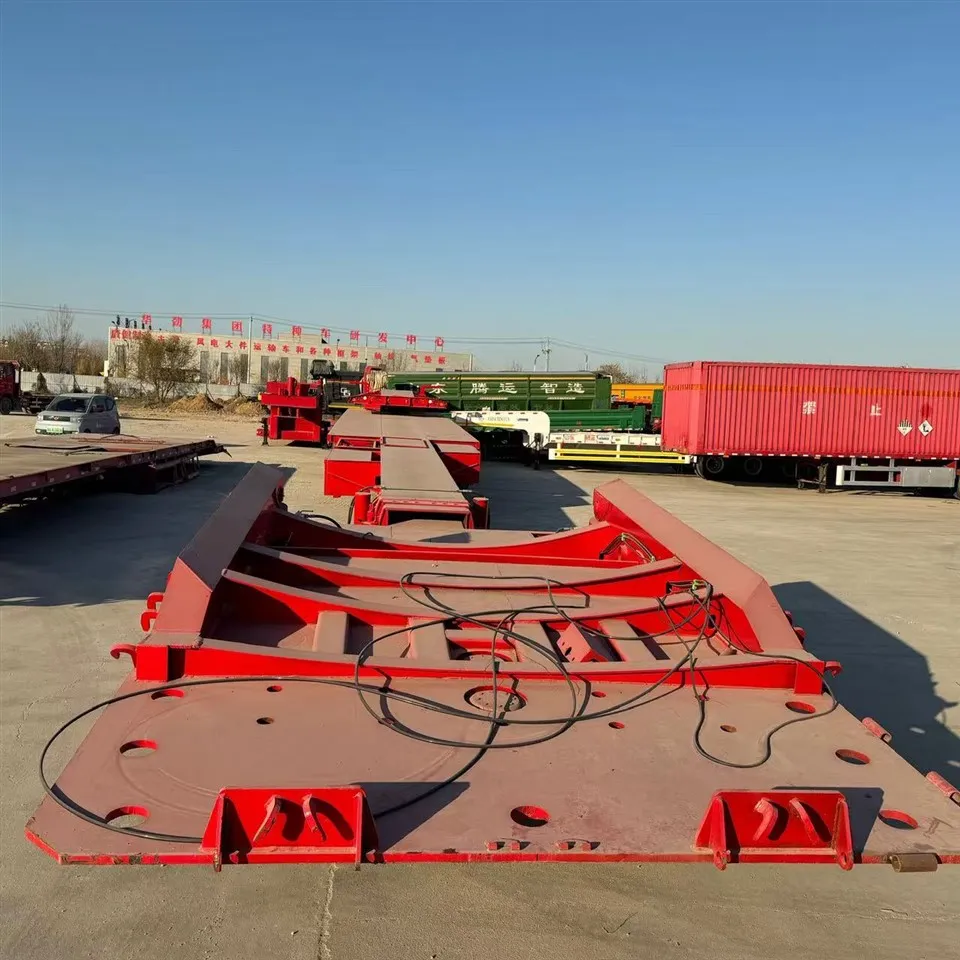 Kilang Borong Tersuai 3 Gandar 60 Tan 4 Gandar 100T Steel Lowboy Semi Treler Treler Lori Pemuat Katil Rendah Untuk Dijual